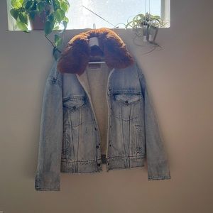 70s Inspired LEVIS shearling lines oversized denim jacket